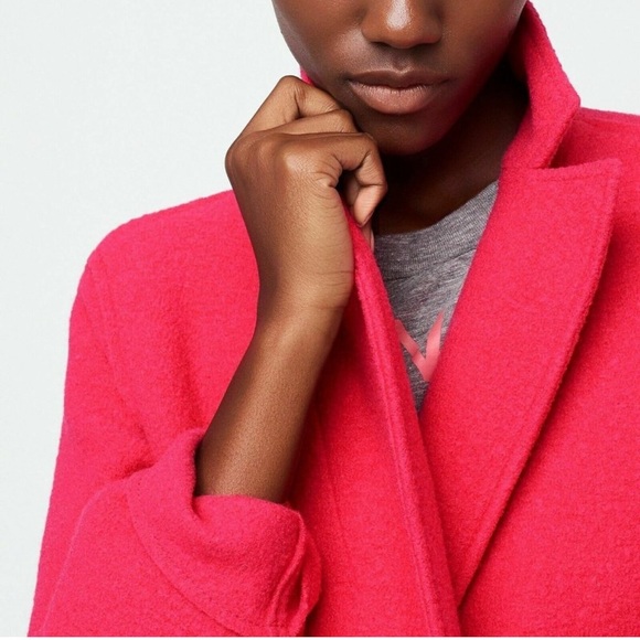 J.Crew Daphne topcoat in Italian boiled wool - size 2 tall - bright rose (pink) - Picture 3 of 6